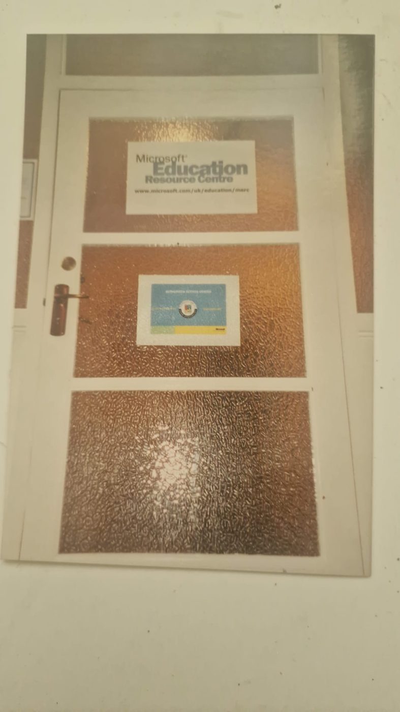 The door of our Microsoft Education Resource Centre in Winton, Bournemouth